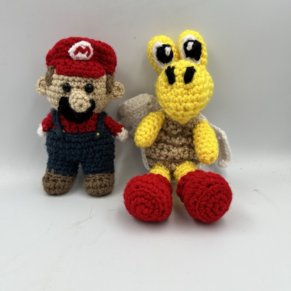 Handmade Crochet Amigurumi Super Mario Koopa Paratroopa Plush Stuffed Animal